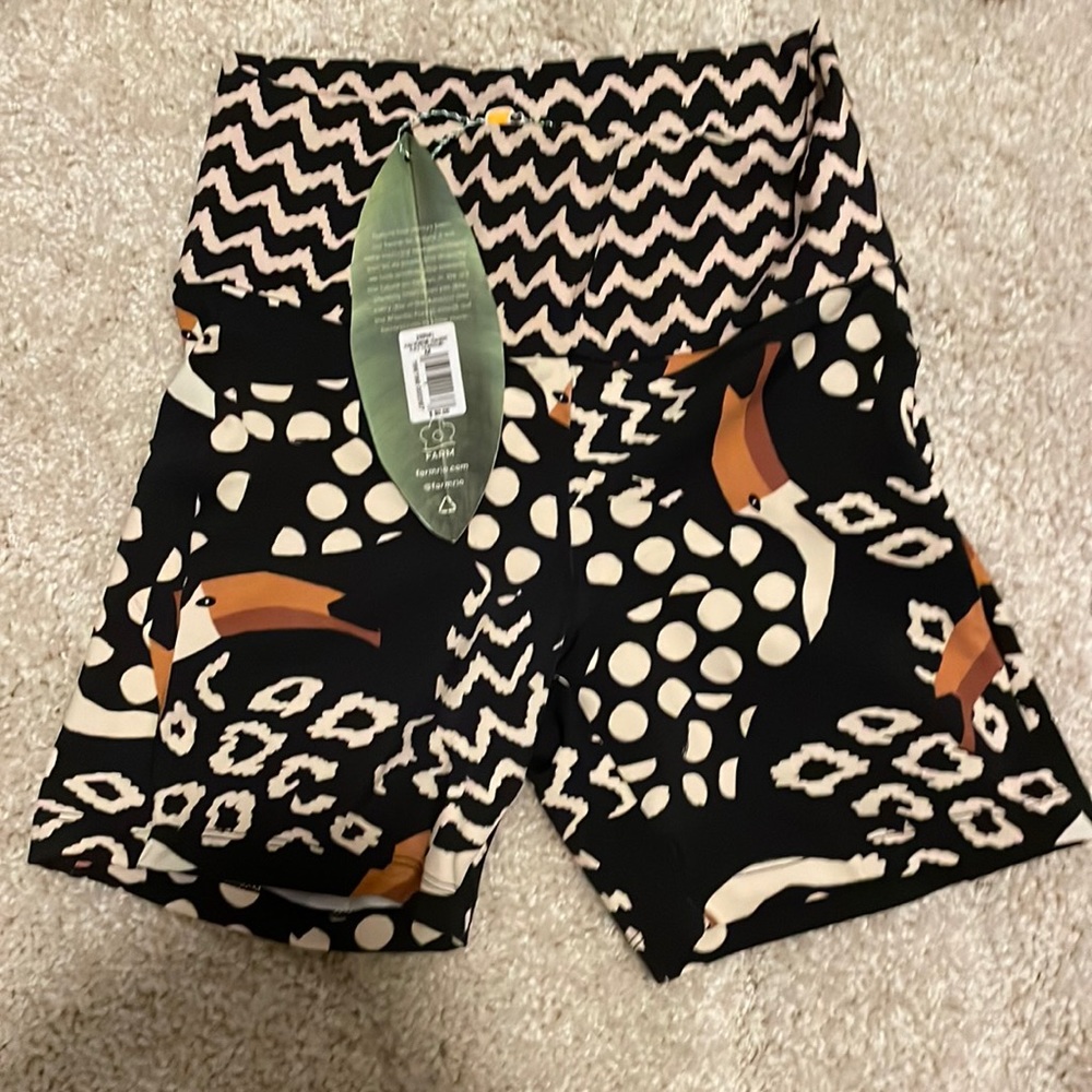 Farm Rio High Waist Print Spandex Shorts